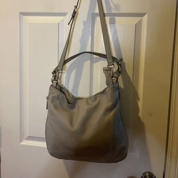 Michael Kors Gray Slouchy Leather Satchel/Shoulder Bag silver tone hardwares. - Picture 2 of 16